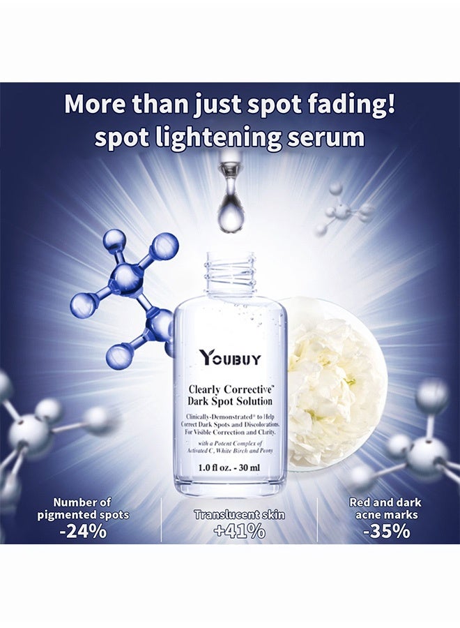 YOUBUY Whitening Essence-Clearly Corrective Dark Spot Solution for Dark Spots, Blackheads & Clogged Pores, Brightening Facial Serum, Reduces Hyperpigmentation & Post-acne Marks, with Vitamin C & Salicylic Acid, All Skin Types, Paraben-free, Mineral Oil-free 30ml - Image 4