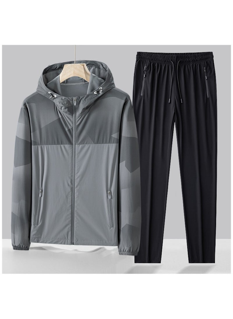 KUYING - Loose Fitting Ice Silk Pants Quick Drying Sports Set - Image 1