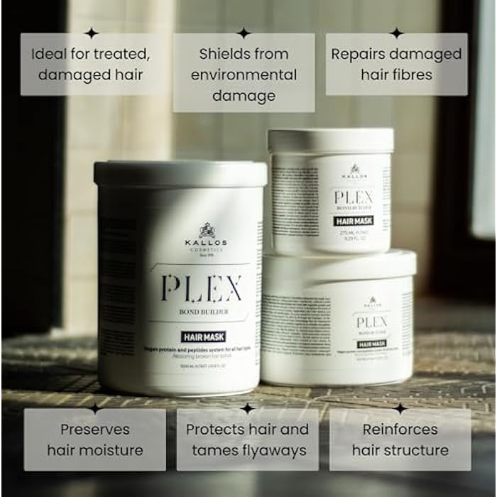 Kallos Plex Bond Builder Hair Mask with Plant Protein and Peptide Complex 275 ml – 9.29 Fl Oz - Image 2