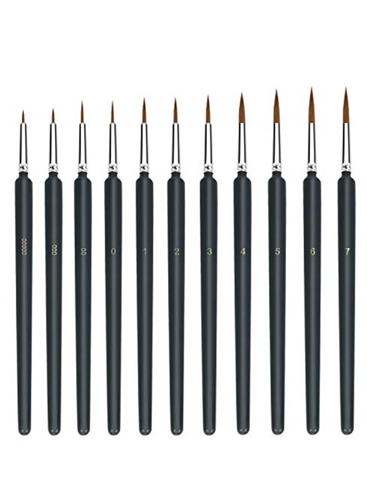 VIUAUAX 11 Pieces Fine Detail Paint Brush Miniature Small Thin Painting Brushes Kit Micro Artist Acrylic Paints Brush Set  - Image 1