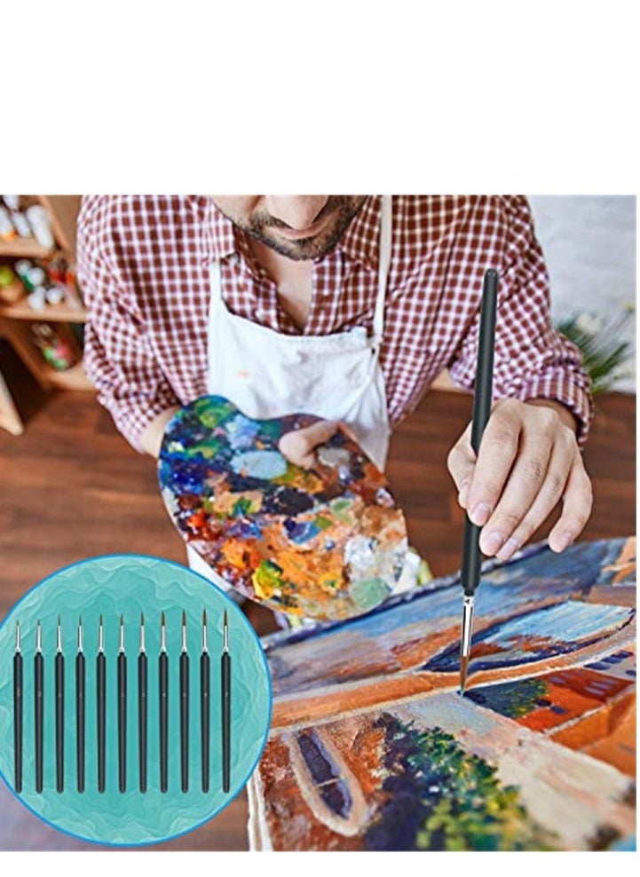VIUAUAX 11 Pieces Fine Detail Paint Brush Miniature Small Thin Painting Brushes Kit Micro Artist Acrylic Paints Brush Set  - Image 4