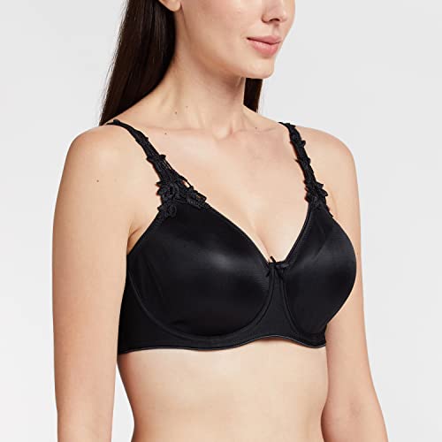 Triumph Minimizer Women Bra Wired Non Padded High Support Big Cup| Visual Bust Reduction Comfort Bra Floral Lace Full Coverage Shapewear Wide Straps & U-Back Support Black 34D Pack of 1 - Image 2