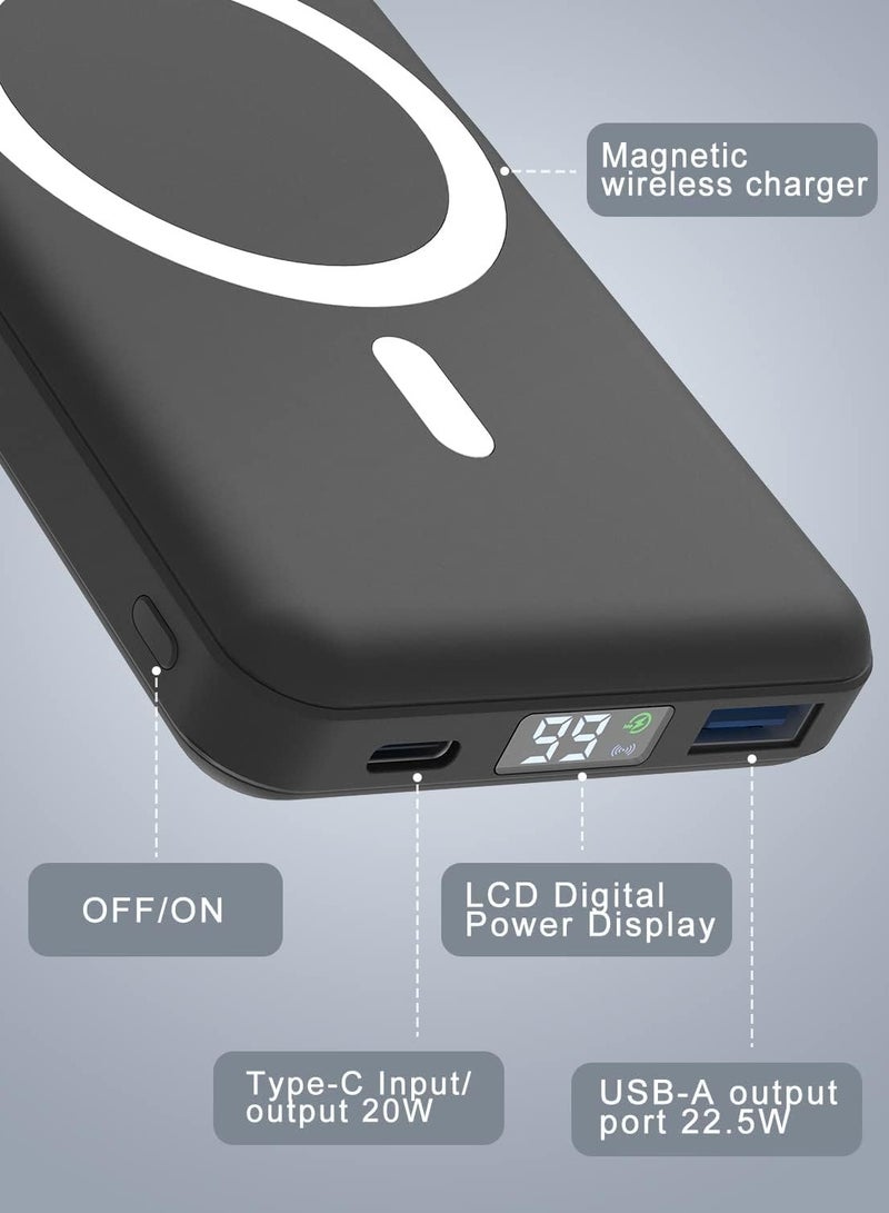 general Wireless Portable Charger: 10000mAh Magnetic Mobile Power Supply with Type-C Cable, LED Display, 22.5W PD Fast Charging - Lighting Safety Battery Pack, Suitable for iPhone - Image 3