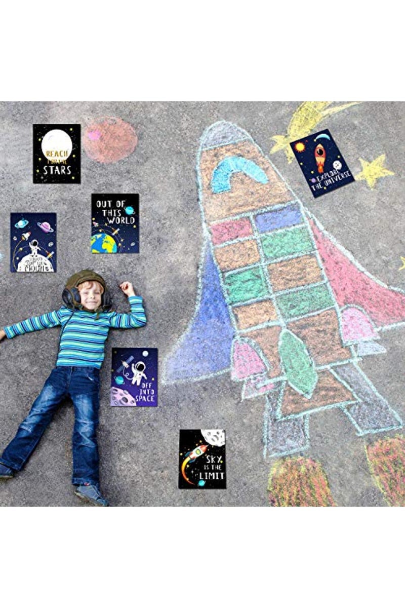 Blulu 9 Pieces Outer Space Decor for Kids Room Boy Bedroom Space Posters 8 x 10 Inch Cute Inspirational Art Decoration for Boys and Girls Playroom Space Nursery Decor - Image 5