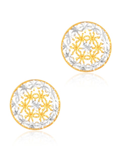 Brilliant 22kt Gold Round Earrings: Shine with Every Step