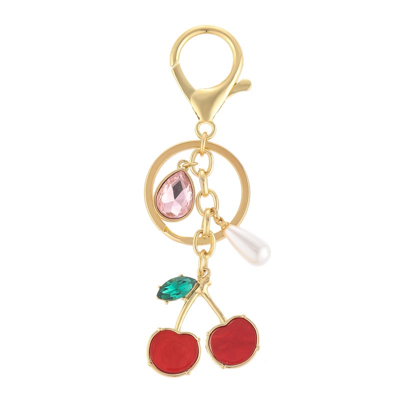 Madison Tyler Cherry Cute Keychains for Women |Bag Charms for Handbags | Gold Plated Purse Charms for Handbags Decor Backpack Bag Trendy - Image 1
