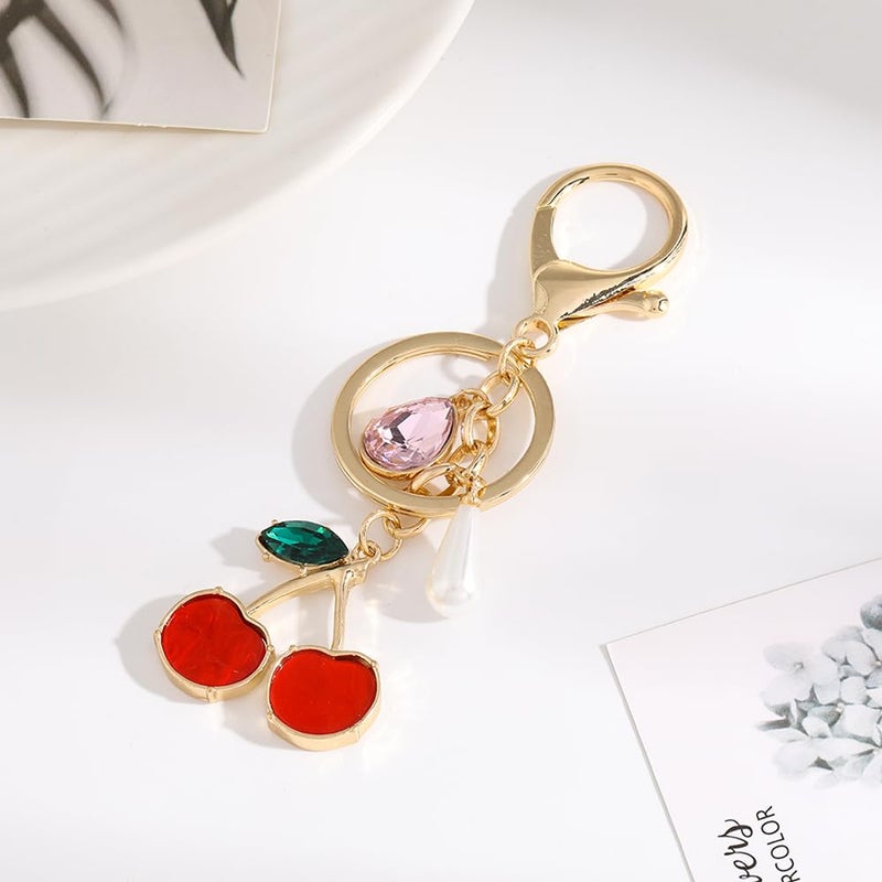 Madison Tyler Cherry Cute Keychains for Women |Bag Charms for Handbags | Gold Plated Purse Charms for Handbags Decor Backpack Bag Trendy - Image 2