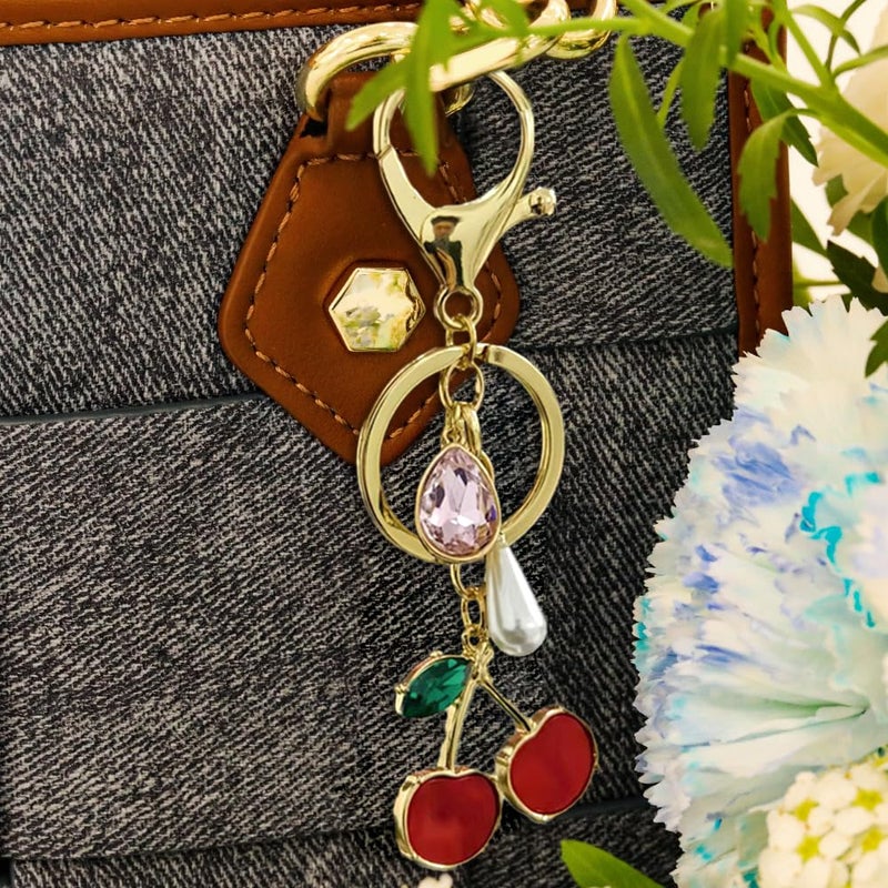 Madison Tyler Cherry Cute Keychains for Women |Bag Charms for Handbags | Gold Plated Purse Charms for Handbags Decor Backpack Bag Trendy - Image 5