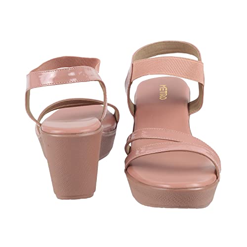 Metro Women Pink Wedge Heel Sandal UK/8 EU/41 (34-120) - Image 5