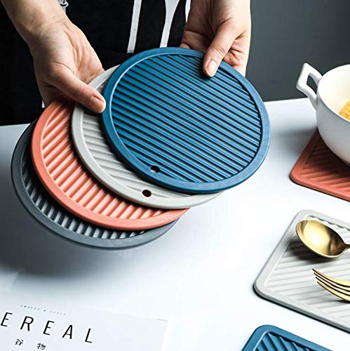 KITOOL 4 PCs of Round Silicone Heat Insulation pad, Thickened Dining Table mat, Coaster, Casserole mat, Non-Slip mat, Anti-Scald mat, high Temperature Resistance 6 in (Pack - 4 Mix) - Image 2
