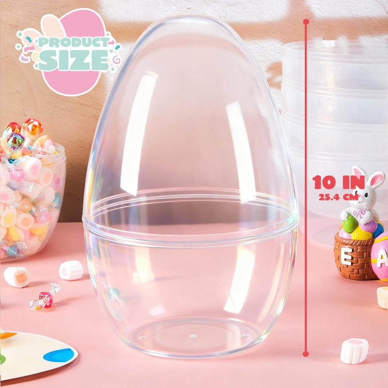 JOYIN 10" Transparent Jumbo Easter Eggs, 2 PCS Clear Fillable Plastic Giant Eggs Empty for Easter Egg Hunt, Candy Treats, Basket Stuffers, Party Supplies, Holiday Decoration - Image 5