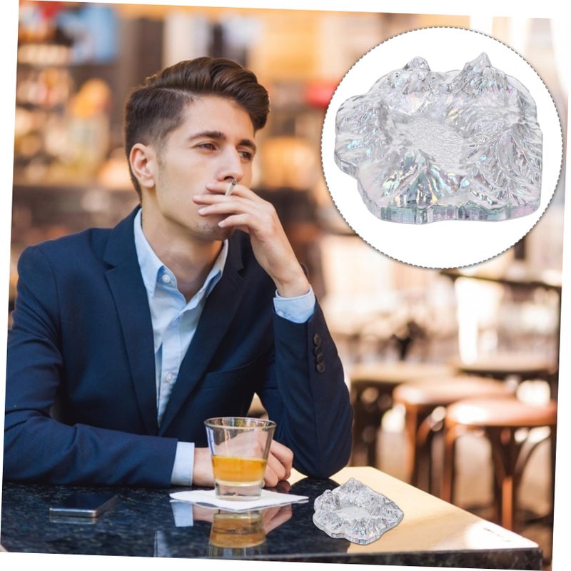 Mountain Shaped Glass Ashtray Unique Home Office Patio Decoration Easy Clean Gift For Smokers - Image 4