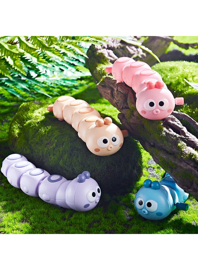 Children's Wind-up Chain Caterpillar Swing Crawling Can Move Can Run Animal Baby Toys Wholesale-Color:Coil Caterpillar-Purple (Bag)  - Image 3