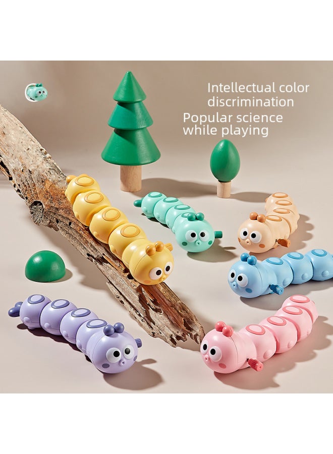 Children's Wind-up Chain Caterpillar Swing Crawling Can Move Can Run Animal Baby Toys Wholesale-Color:Coil Caterpillar-Purple (Bag)  - Image 2