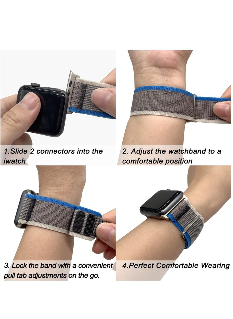 BORTONY - Apple Watch Band Alpine Loop Band 38mm 40mm 41mm Pack of 2 for Men Women Nylon Woven Sport Strap Compatible with iWatch Series 8 Ultra 7 SE 6 5 4 3 2 1 - Image 1