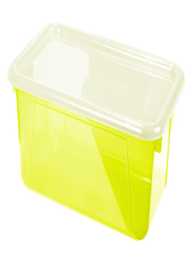 Storex Small Cubby Bins - Plastic Storage Containers for Classroom with Non-Snap Lid, 12.2 x 7.8 x 5.1 inches, Tint Yellow, 5-Pack (62482U05C) - Image 2