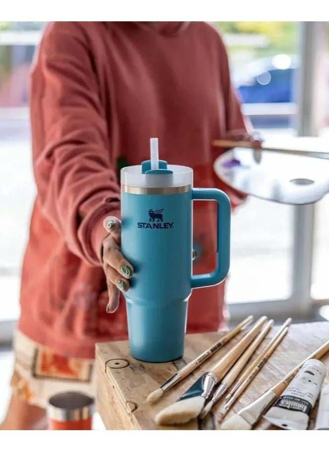 Stanley 30oz Tumbler with Handle Insulated Stainless Steel Travel Coffee Mug with Straw & Medium Water Bottle Cup for Hot & Cold Beverages - Image 3