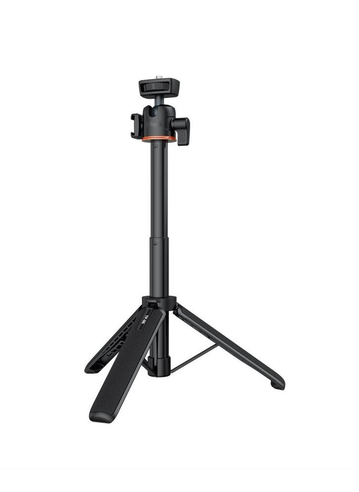 Generic - 21.6" Extendable TP-06 Portable Selfie Stick Tripod Stand Aluminum Alloy with 1/4 Inch Screw Cold Shoe Mount 360° Rotatable Ballhead 55cm/21.6in Max. Height 1.5kg Load Capacity for Vlog Live Streaming Selfie Video Recording - Image 1