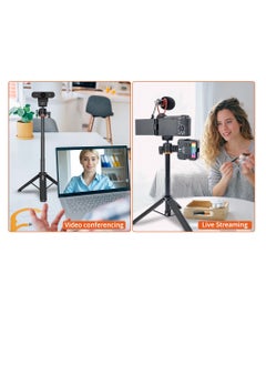 Generic 21.6" Extendable TP-06 Portable Selfie Stick Tripod Stand Aluminum Alloy with 1/4 Inch Screw Cold Shoe Mount 360° Rotatable Ballhead 55cm/21.6in Max. Height 1.5kg Load Capacity for Vlog Live Streaming Selfie Video Recording  - Image 4