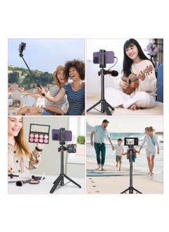 Generic 21.6" Extendable TP-06 Portable Selfie Stick Tripod Stand Aluminum Alloy with 1/4 Inch Screw Cold Shoe Mount 360° Rotatable Ballhead 55cm/21.6in Max. Height 1.5kg Load Capacity for Vlog Live Streaming Selfie Video Recording  - Image 5