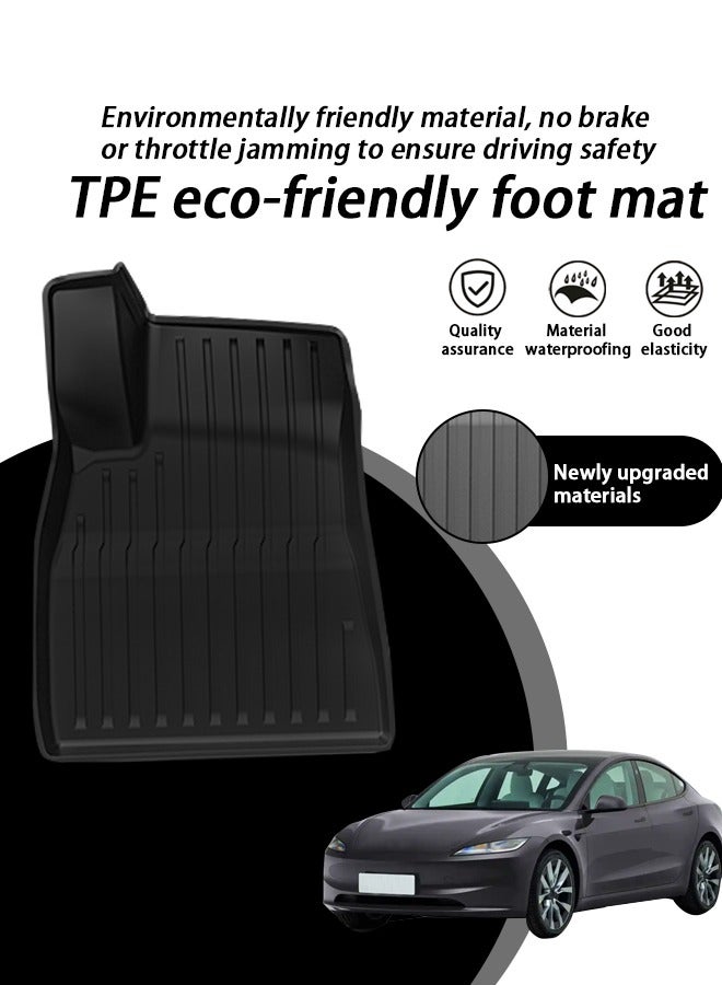 Generic Car mat, suitable for Tesla Model3 car mat, 3D customized, 2025 model, TPE all-weather wear-resistant, anti-slip, easy to clean, high-grade mat. goodcar  - Image 2