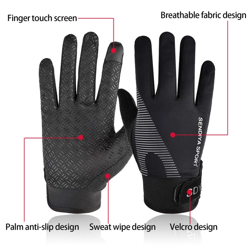 YHT Workout Gloves, Full Palm Protection & Extra Grip, Gym Gloves for Weight Lifting, Training, Fitness, Exercise (Men & Women), Black, Large - Image 4