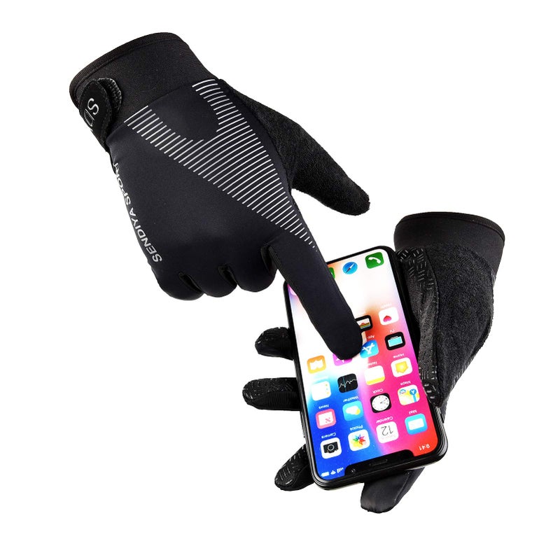 YHT Workout Gloves, Full Palm Protection & Extra Grip, Gym Gloves for Weight Lifting, Training, Fitness, Exercise (Men & Women), Black, Large - Image 2