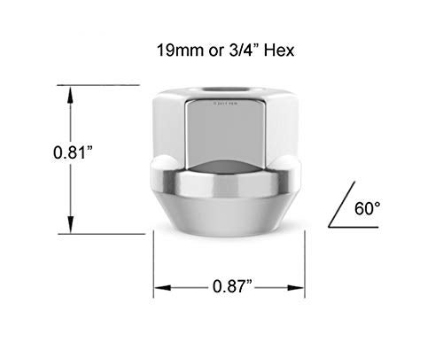 StanceMagic 20pcs Chrome Open End Lug Nuts - 7/16" x20 Threads - 0.81" Length - Cone Conical Taper Acorn Seat - 19mm 3/4" Hex - Compatible with Buick Chevy Chevrolet Pontiac Oldsmobile Cutlass Supreme - Image 2