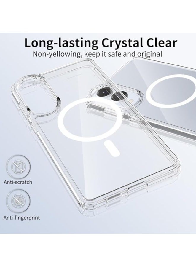 Denx Magnetic for Galaxy S25 Edge Case Clear: Wireless Charging Anti-Yellowing Shockproof Slim Magnetic Phone Sleeve Cover for Samsung Galaxy S25 edge, Transparent, (Clear) - Image 3