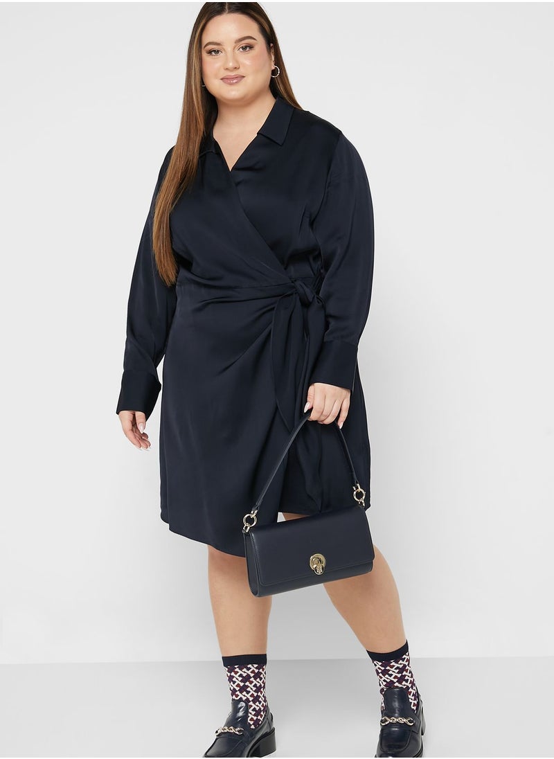 Tommy Hilfiger Plus - Knot Detail Wrap Dress - Image 1
