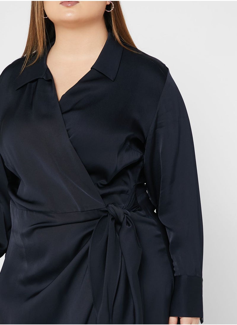 Tommy Hilfiger Plus - Knot Detail Wrap Dress - Image 1