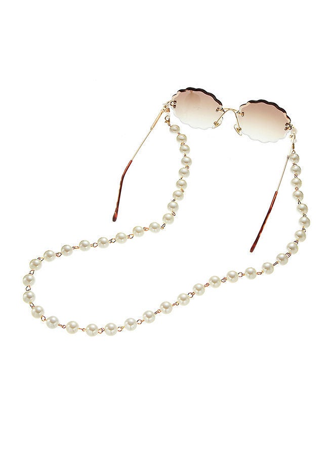 NIBEMINENT Pearl Beaded Eyeglass Chain With 2-Piece Silicone Anti-Slip Ring - Image 5