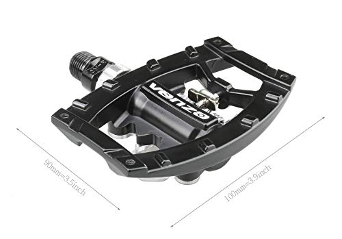 Venzo Dual Function Platform Multi-Use Compatible with Shimano SPD Mountain Bike Bicycle Sealed Clipless Pedals - Dual Platform Multi-Purpose - Great for Touring, Road, Trekking Bikes - Black - Image 3