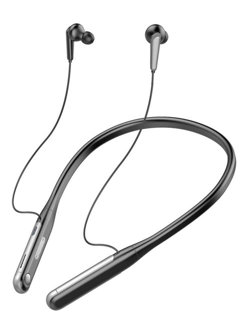 Acxmo Neckband Wireless Earphone with 36H Music & Talk Time Micro SD Card Slot  Call Vibration Alert Black