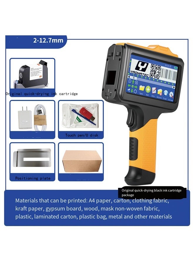 Smart Handheld Inkjet Printer for Date and Batch Coding,Handheld Inkjet Printer for Any Surface for QRCode Barcode Production Date Time Logo Batch Number Print On Glass Bag Carton Box Wood Cloth Plastic Cable  - Image 2