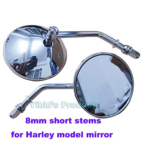 Yibid Universal Chrome 4" Round Motorcycle Rearview Mirrors Classic Retro Side Mirror Multi-fit Replacement for Cruiser Chopper Cafe Racer Sportster Bobber Touring Dyna Kawasaki Suzuki Yamaha Ducati - Image 3
