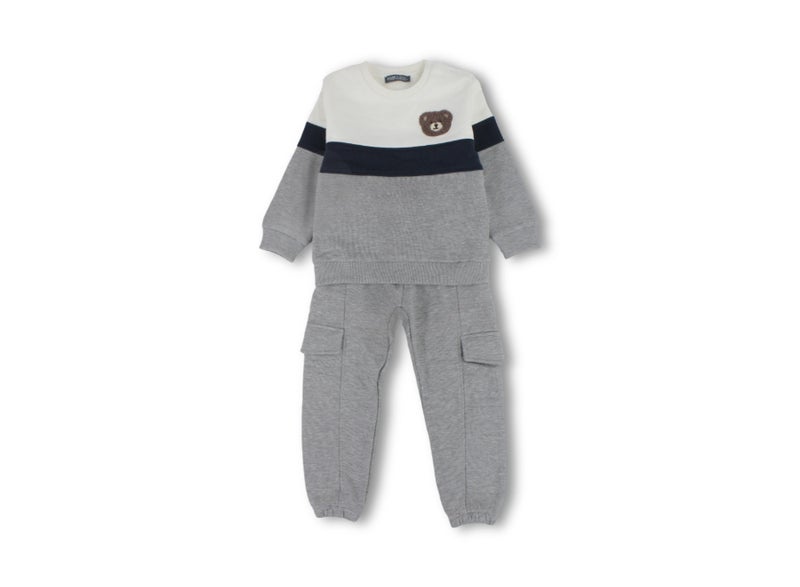 Pompelo Baby Boys 2-Piece Outfit Set – Grey - Image 1