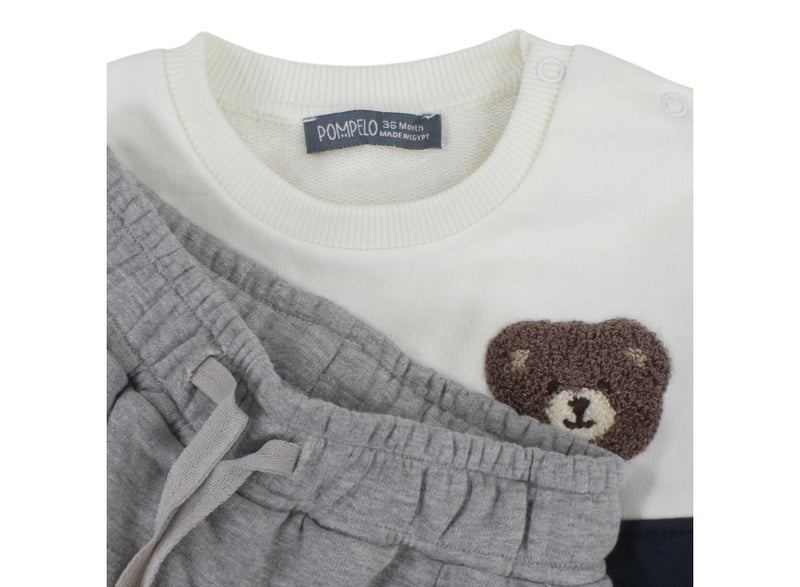 Pompelo Baby Boys 2-Piece Outfit Set – Grey - Image 2