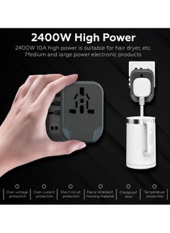 AMROAH All in One International Travel Adapter with 4 USB (2 USB A & 2 USB Type C), Worldwide Universal Travel Plug with Charging Ports AC Power Converters Socket to USA Europe UK Australia France  - Image 3