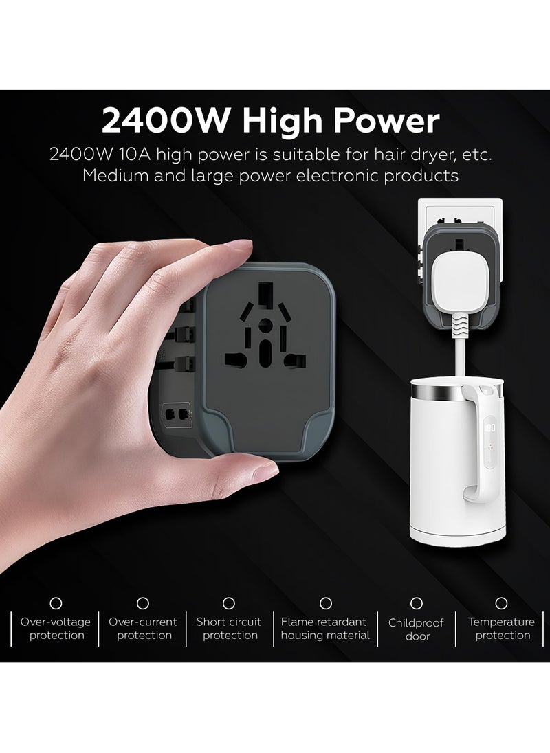 All in One International Travel Adapter with 4 USB (2 USB A & 2 USB Type C), Worldwide Universal Travel Plug with Charging Ports AC Power Converters Socket to USA Europe UK Australia France - pzsku/ZCF7F7DF34B373E4A13ECZ/45/_/1736840742/1cc4d852-86e3-47e0-a69b-4a991036ce4e
