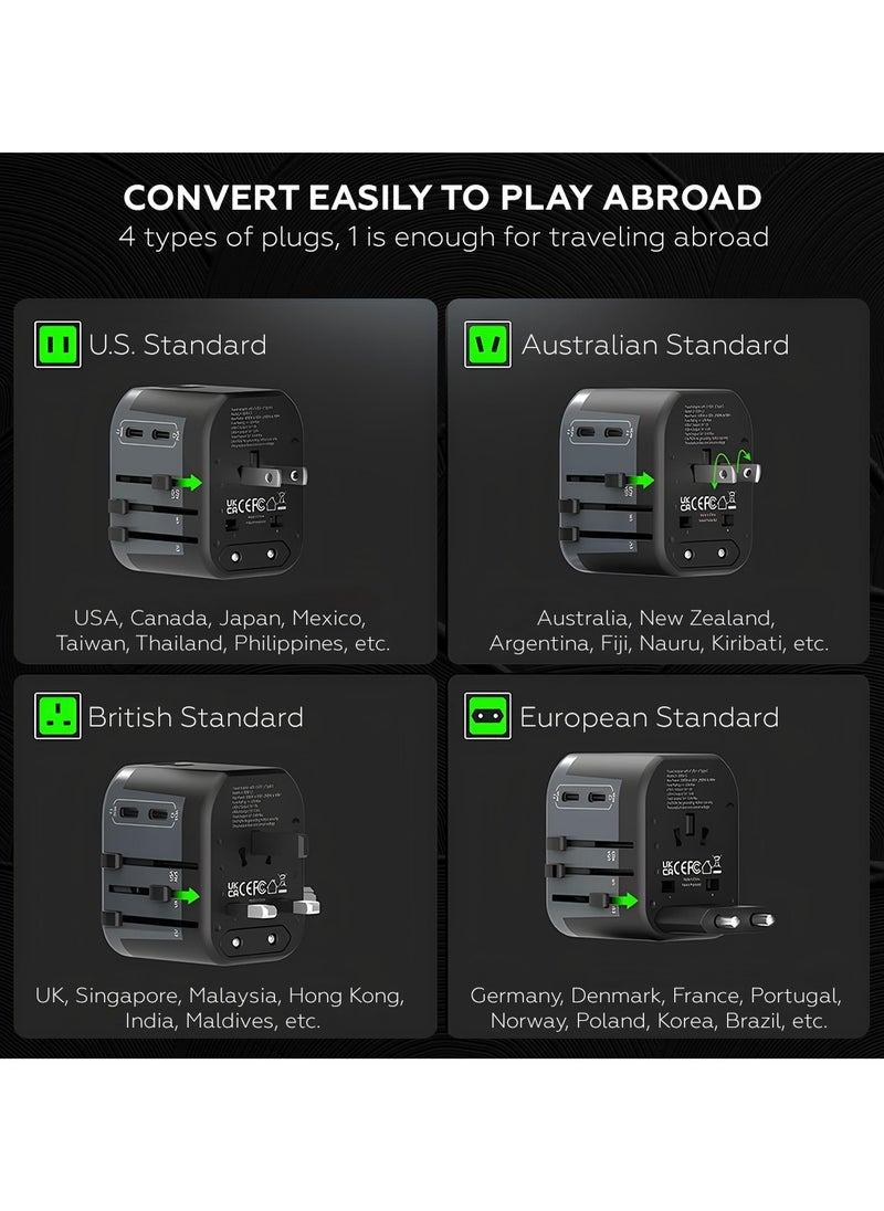 All in One International Travel Adapter with 4 USB (2 USB A & 2 USB Type C), Worldwide Universal Travel Plug with Charging Ports AC Power Converters Socket to USA Europe UK Australia France - pzsku/ZCF7F7DF34B373E4A13ECZ/45/_/1736840783/e5b02979-ee97-47e5-9bc4-a3d727c21c78