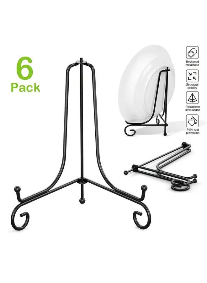 6 Pack 5 Inches Black Iron Display Stand Adjustable Height A Frame Base Heavy Duty Easel Holder - Image 2