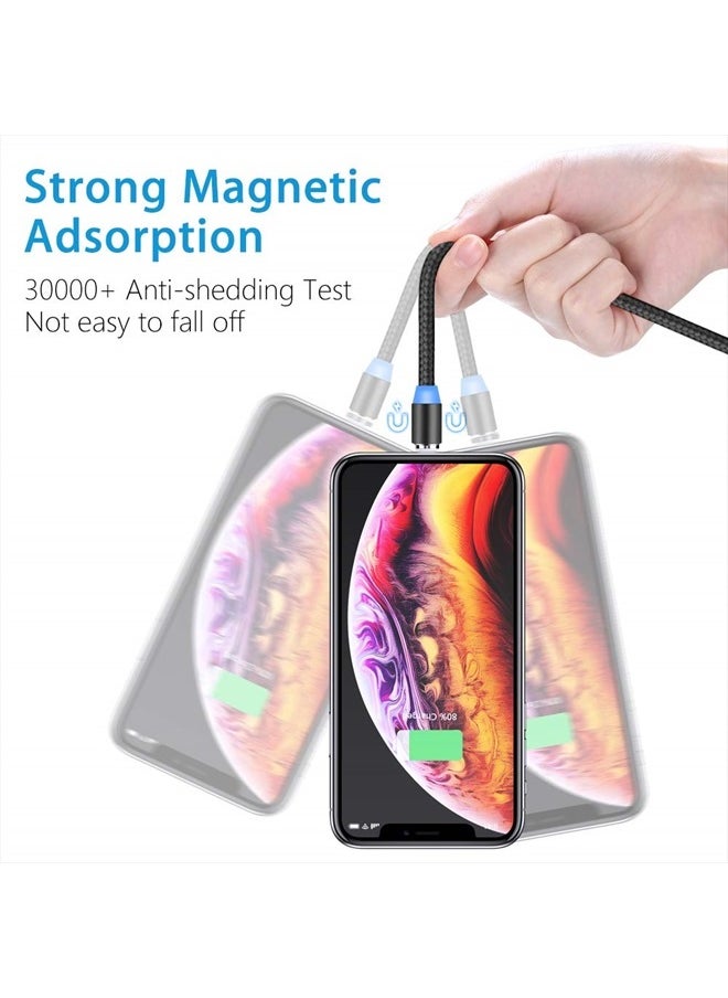 Terasako Magnetic Charging Cable 6-Pack [1ft/3ft/3ft/6ft/6ft/10ft], 3 in 1 Nylon Braided Magnetic Phone Charger, Compatible with Micro USB, Type C, iProduct and Most Devices  - Image 4