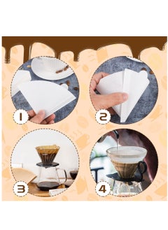 Generic Coffee Filters V60 Cone Paper White Natural 200pcs Coffee Filters Unbleached Paper Filters Compatible with Pour Over Drippers 2-4 Cups Size 02 Coffee Filters v60  - Image 3