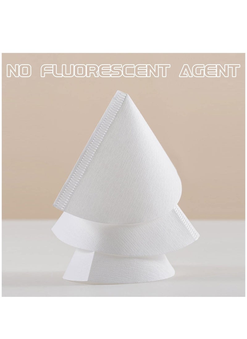 Generic - Coffee Filters V60 Cone Paper White Natural 200pcs Coffee Filters Unbleached Paper Filters Compatible with Pour Over Drippers 2-4 Cups Size 02 Coffee Filters v60 - Image 1