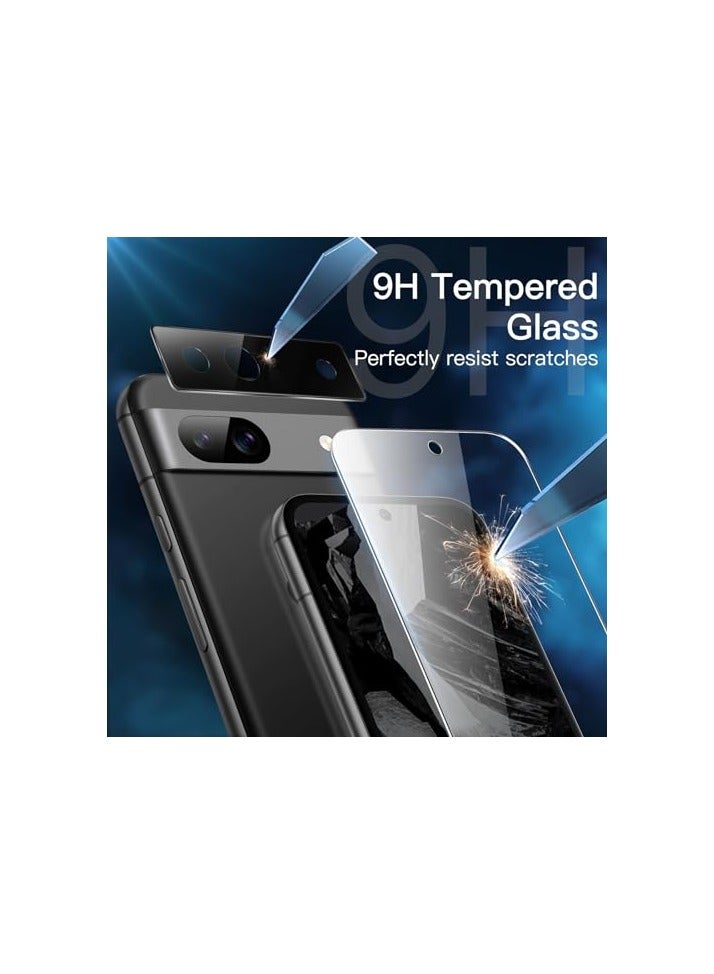 جي تيك واقي شاشة JETech لهاتف Google Pixel 8a مقاس 6.1 بوصة مع واقي عدسة الكاميرا، أداة سهلة التركيب، متوافق مع بصمات الأصابع، فيلم زجاجي مقسى، شفاف عالي الدقة، عبوتان لكل منهما - Image 5