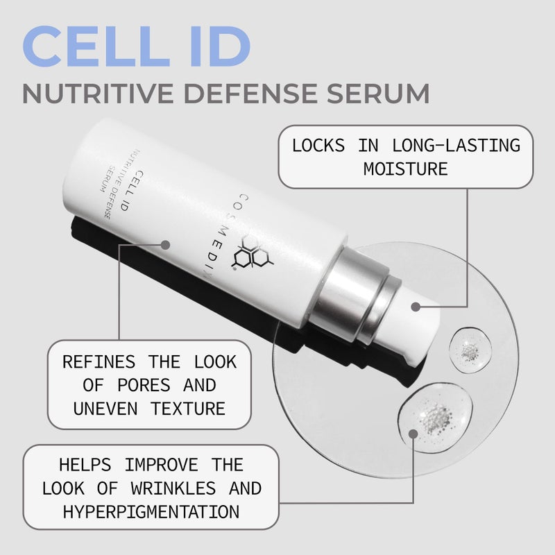 COSMEDIX Cell ID Nutritive Defense Face Serum - Moisturizing Facial Skin Care Products for Fine Lines, Wrinkles & Uneven Skin Tone - Brightening Serum Skincare for Firmer & Fresh-Looking Skin - Image 2
