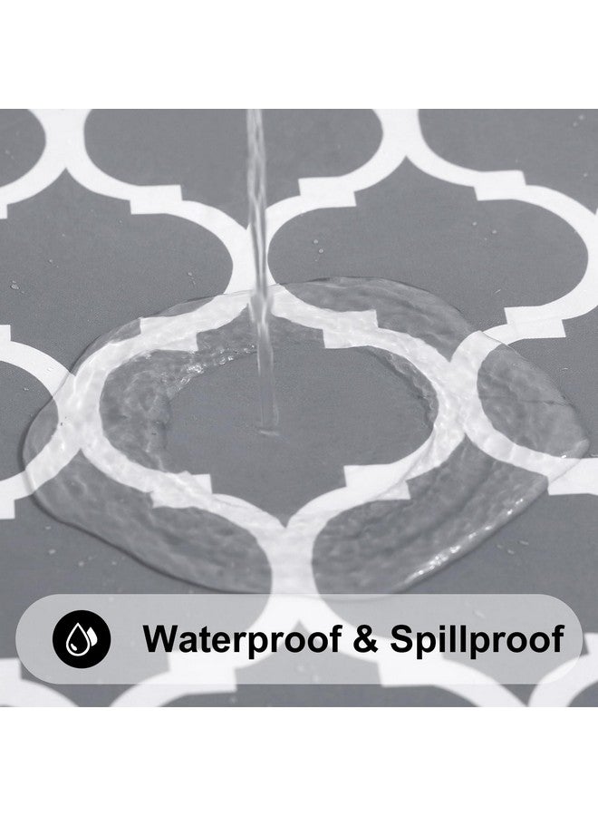 Smiry Rectangle Tablecloth, Waterproof Vinyl Tablecloths with Flannel Backing for Rectangle Tables, Wipeable Spillproof Plastic Tablecloth for Dining, Camping, Indoor and Outdoor 60" x 84", Grey - Image 1