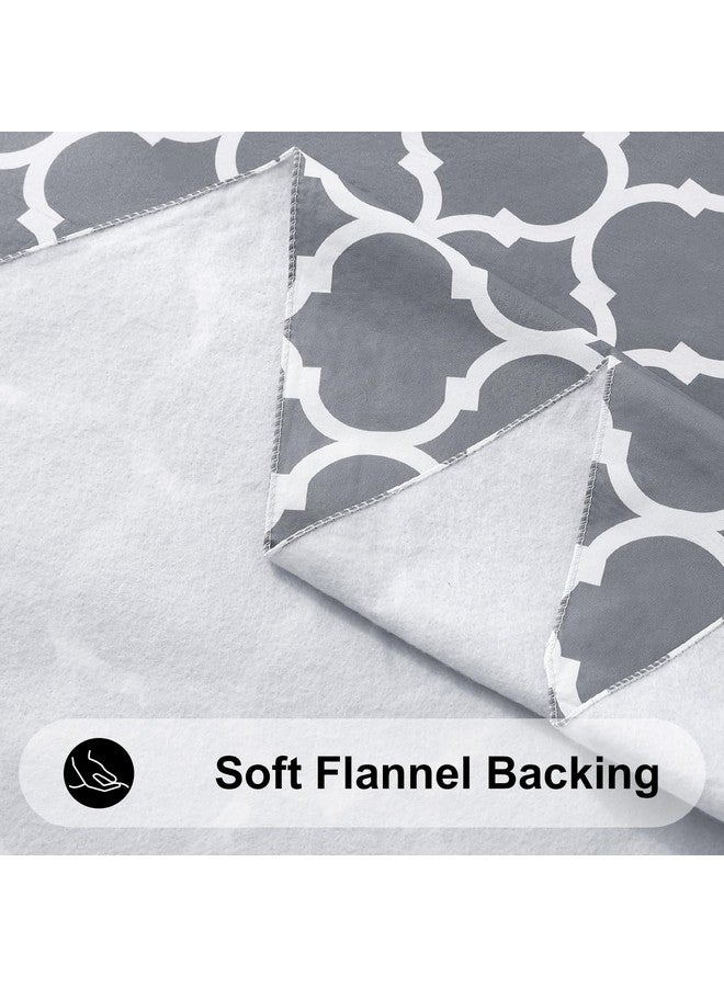 Smiry Rectangle Tablecloth, Waterproof Vinyl Tablecloths with Flannel Backing for Rectangle Tables, Wipeable Spillproof Plastic Tablecloth for Dining, Camping, Indoor and Outdoor 60" x 84", Grey - Image 3