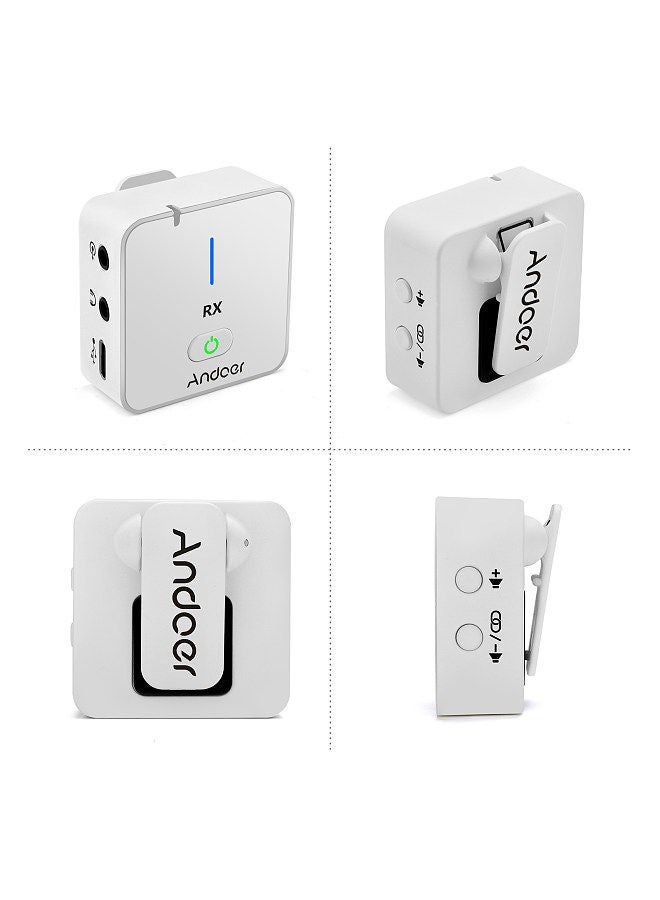ANDOER Wireless Recording Microphone System with Transmitter Receiver Clip-on Lavalier Mic 50M Effective Range Built-in Battery  - Image 2
